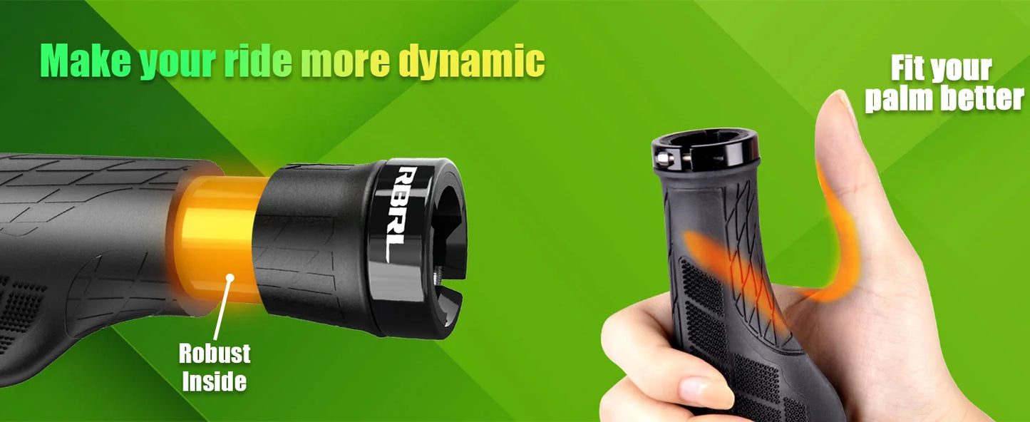 RBRL MTB Bike Grips Anti-slip Bicycle Handle Grip Comfortable Shock-Absorbing Ergonomic Soft Rubber Handlebar Grip for E Scooter