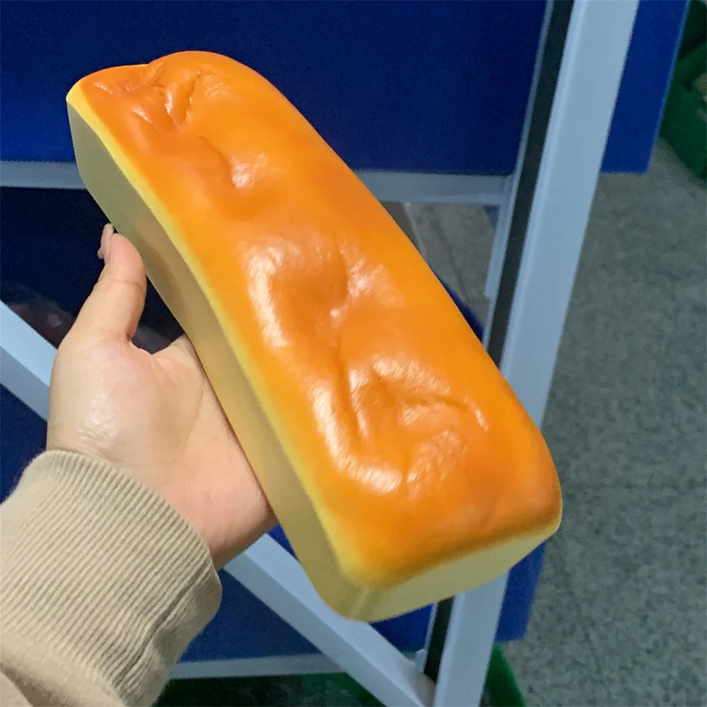 Finger Sticky 10x2.3inch Rectangular Cheese Sponge Fluff Cake Model Mousse Texture Soft Comfortably Thick Slow Bouncing Squishy