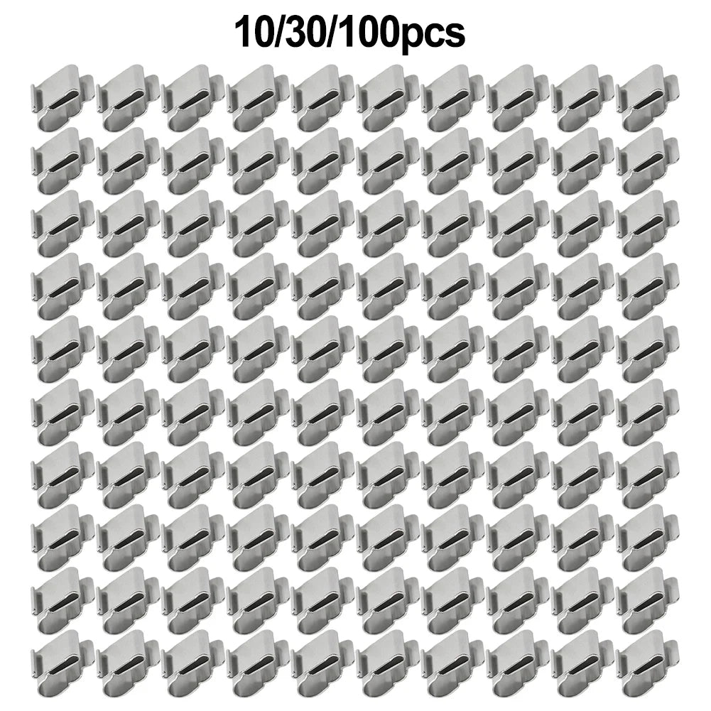 10/30/100Pcs Wire Clips Cable Trailer Photovoltaic Solar Panel Wire Clamps Clip Organizer Stainless Steel Management Harness Rop