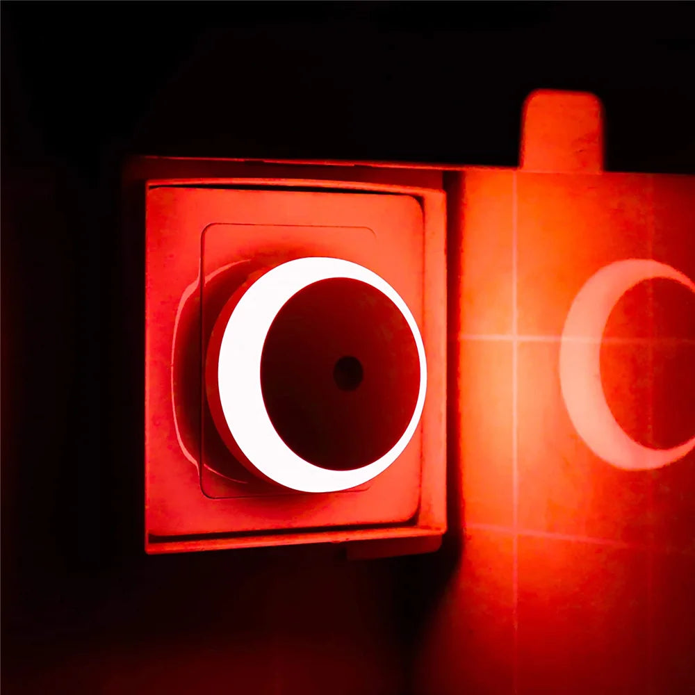 LED Night Light Smart Night Sensor Round Plug in Wall Night