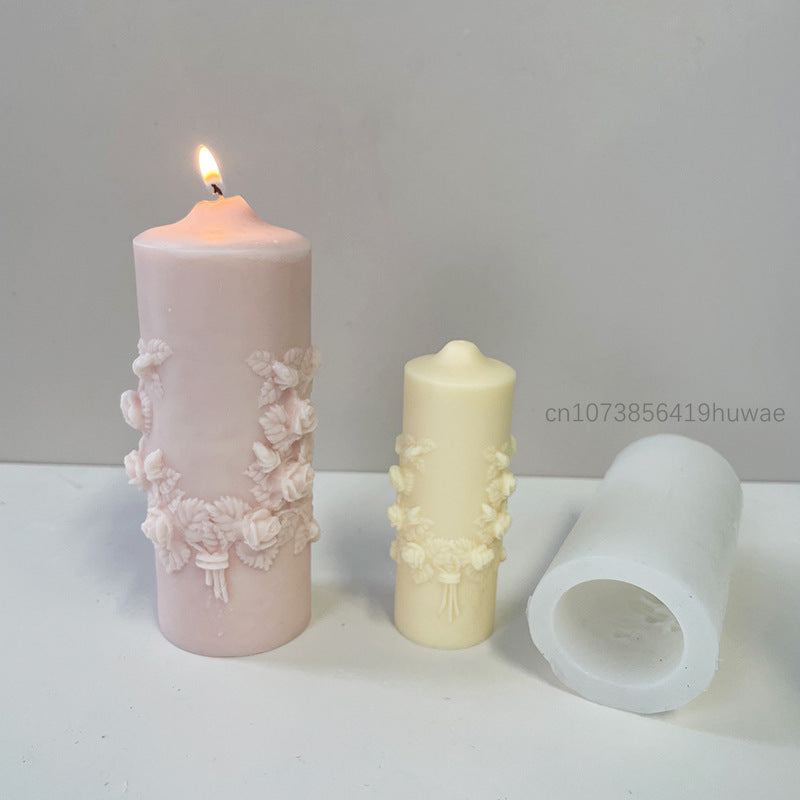 Rose Flower Bouquet Scented Candle Silicone Mold DIY Handmade Handicrafts Candle Making Plaster Soap Mould Home Decoration Tools