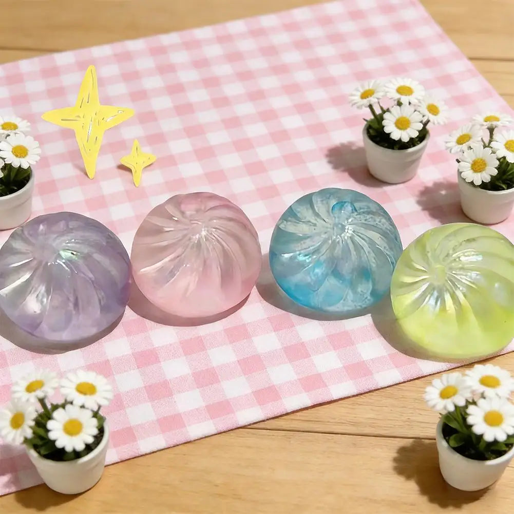 Squishy Stress Balls with Maltose Syrup Fun Gold Flour Buns Dumpling Shapes Antistress Fingertip Toys for Kids Gift