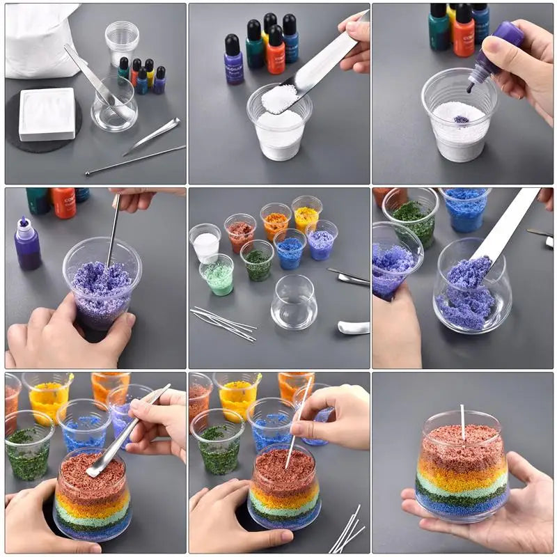 10G/50G Colorful Combustible Sand Wax Handmade Aromatherapy Candle DIY Creative Sand Painting Pillar Wax Handcraft Festival Gift