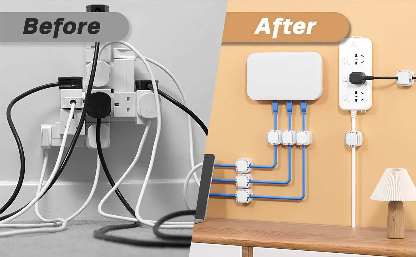 [Magnetic Cable Clips] 6-Pack Magnetic Cable Clips | Adjustable Adhesive Cord Holders, Strong Magnetic & Adhesive Base