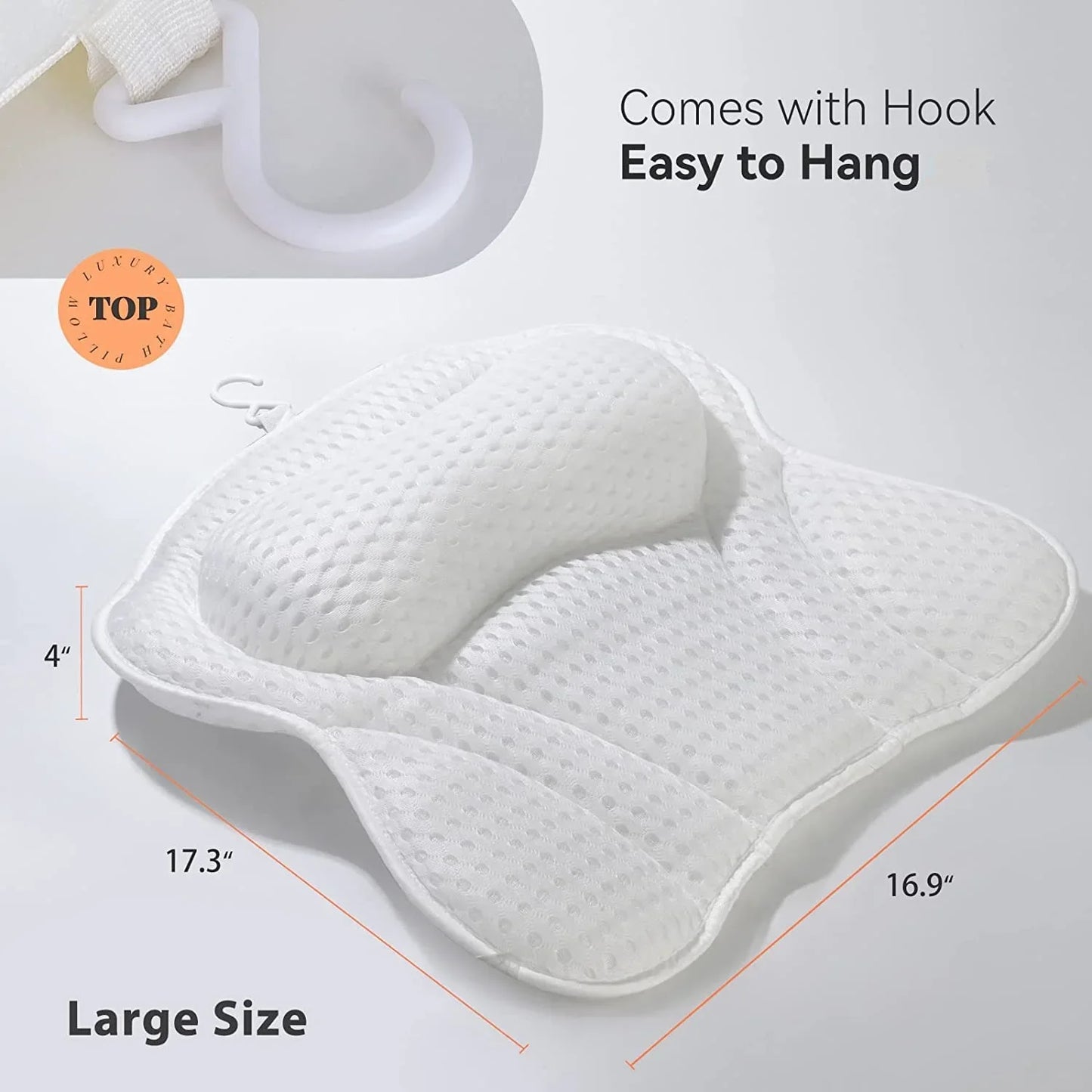 Bathtub Pillow for Tub, Bath Pillow for Neck & Back Support