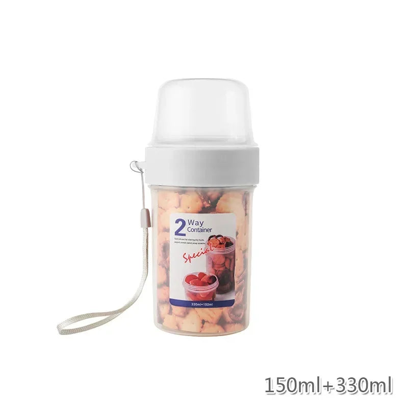 Carry Breakfast Cup Salad Cups Portable Yogurt Cereal Oatmeal Snacks Parfait Containers Salad Dressing Holders with Lid Forks