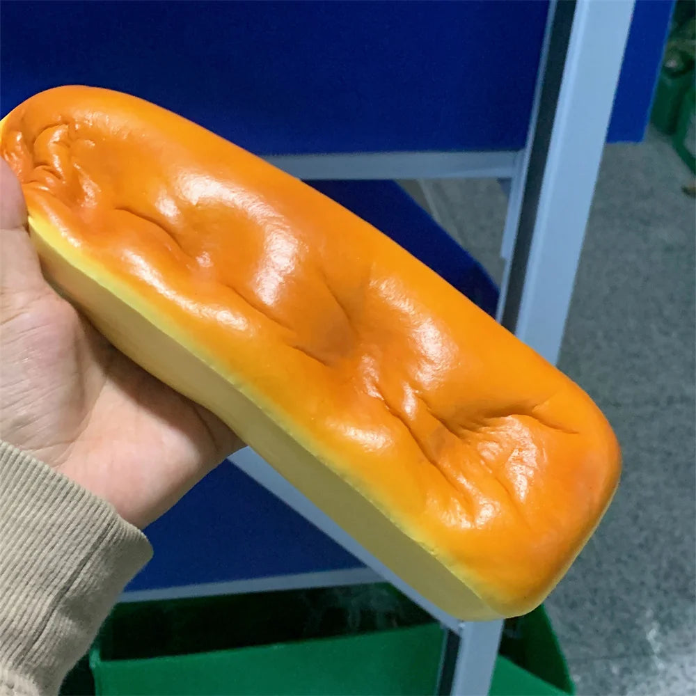 Finger Sticky 10x2.3inch Rectangular Cheese Sponge Fluff Cake Model Mousse Texture Soft Comfortably Thick Slow Bouncing Squishy