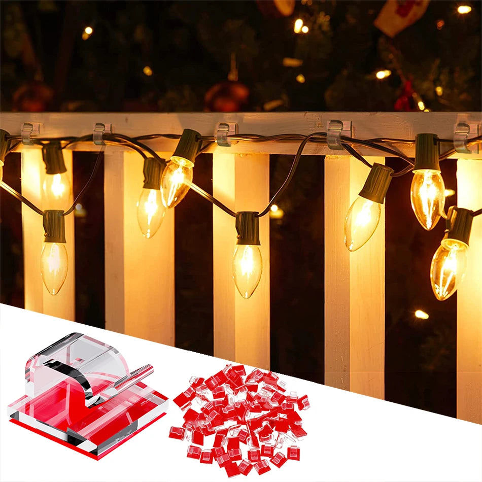 50pcs Self Adhesive Outdoor Cable Clips Light Clip Decoration Cord Management  Clamps Cable For Fairy Light Car, Office And Home