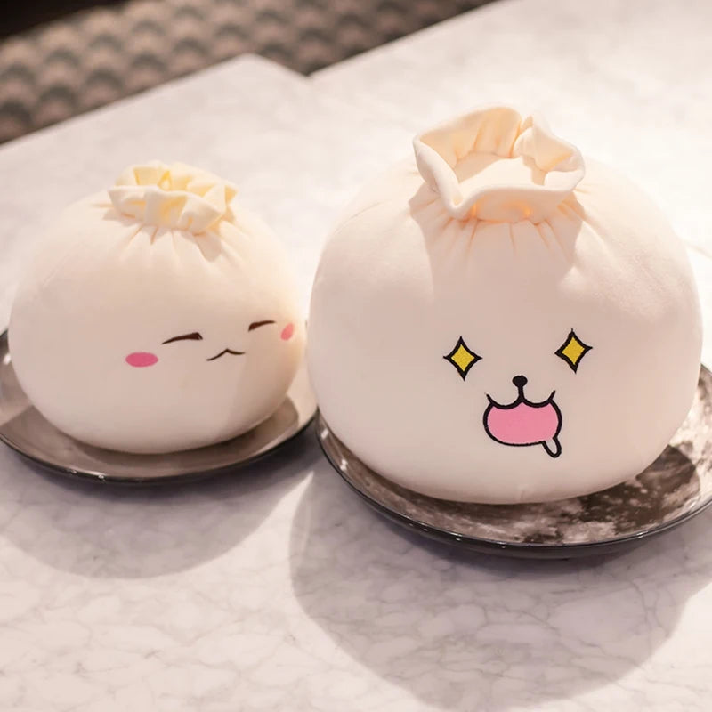 Creative Chinese Bun Shape Plush Toys Stuffed Soft Dumplings Pillow Kawaii Cushion Simulation Food Doll Gift for Kids Home Decor