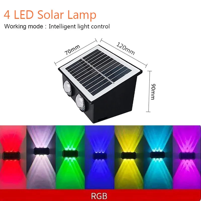 Solar Wall Lamp Yard Street Decor Light Outdoor Waterproof