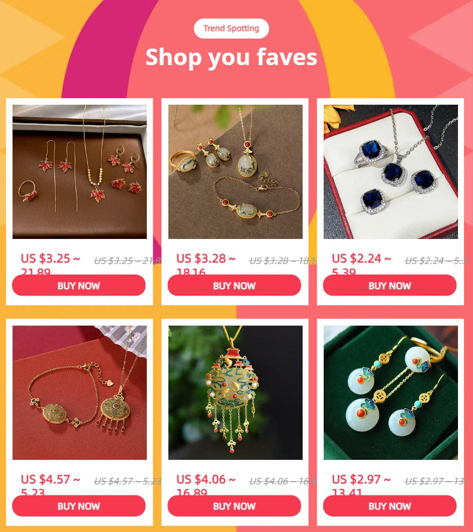 Gold Plated Cloisonne Jewelry Set