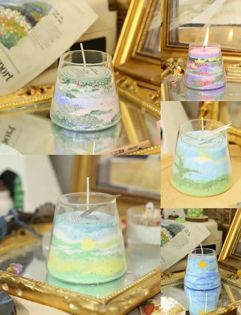 Sand powder candle diy sand painting candle Color Aromatherapy sand wax without cups