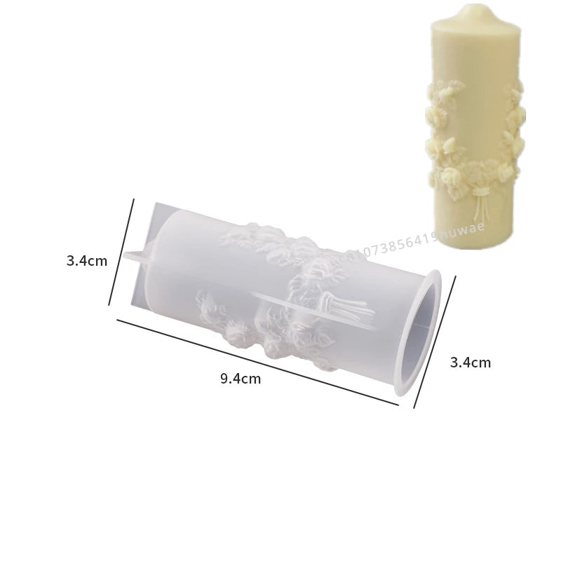 Rose Flower Bouquet Scented Candle Silicone Mold DIY Handmade Handicrafts Candle Making Plaster Soap Mould Home Decoration Tools