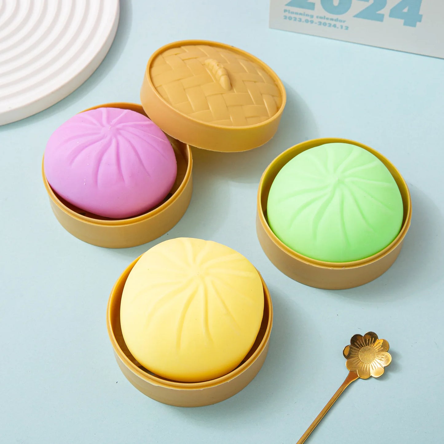Giant Squishy Dumplings Stress Relief Fidget Toy Colorful Simulation Food Steamed Stuffed Bun Dough Toys Slow-rise Squeeze Toy