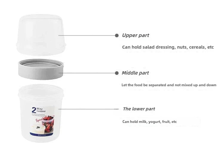 Carry Breakfast Cup Salad Cups Portable Yogurt Cereal Oatmeal Snacks Parfait Containers Salad Dressing Holders with Lid Forks