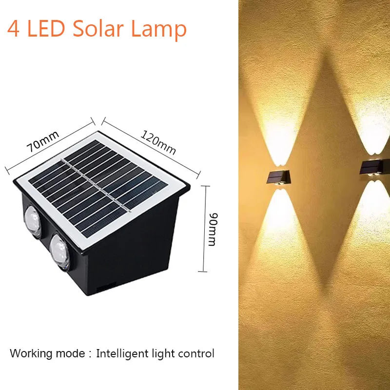Solar Wall Lamp Yard Street Decor Light Outdoor Waterproof