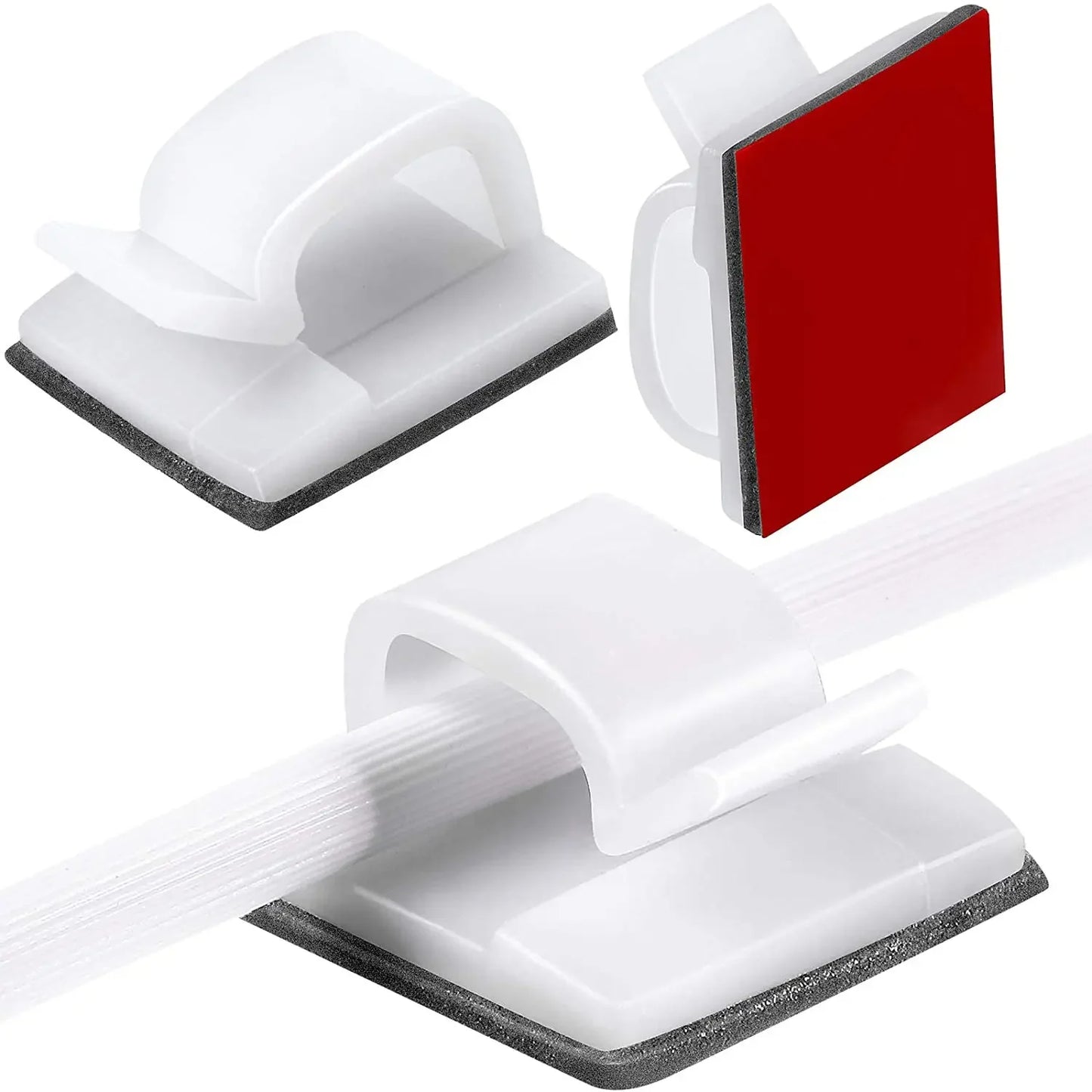 Cable Clips Self Adhesive Cord Management Black Wire Holder Organizer Clamp Self-adhesive Car Wire Clip Accessories