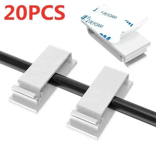 Self Adhesive Cable Clips Cord Management Wire Holder Organizer Clamp Desk Tidy Cable Manager in Car Home Office Clips