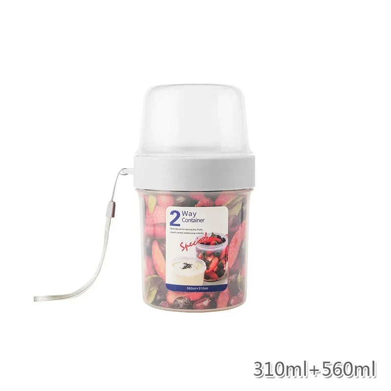 Carry Breakfast Cup Salad Cups Portable Yogurt Cereal Oatmeal Snacks Parfait Containers Salad Dressing Holders with Lid Forks