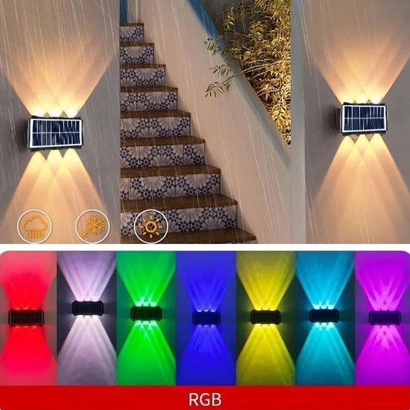 Solar Wall Lamp Yard Street Decor Light Outdoor Waterproof
