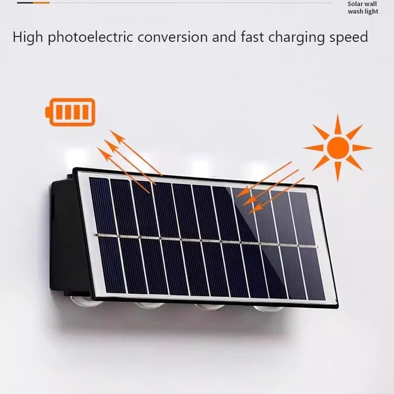 Solar Wall Lamp Yard Street Decor Light Outdoor Waterproof