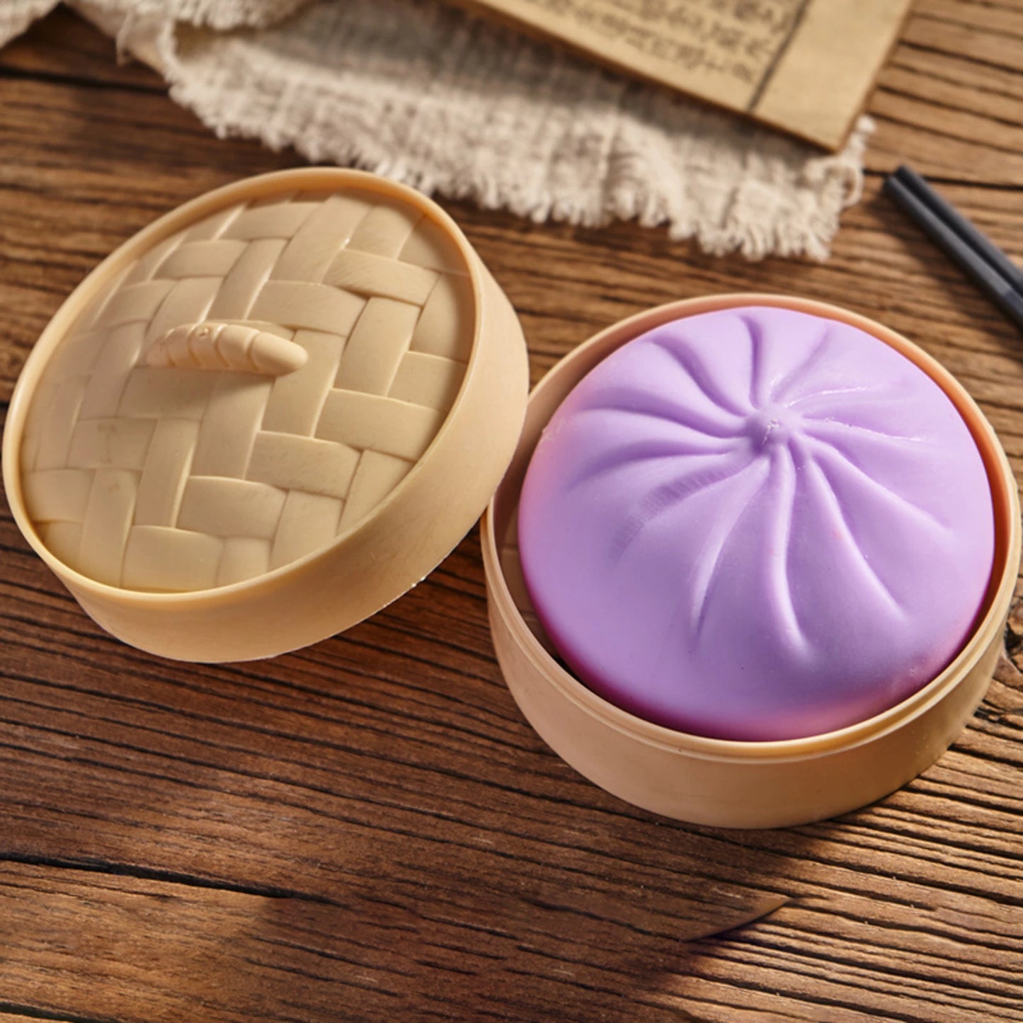 Squishy Bun Steamer Stress Relief Squishy Party Favor Soft Bun Squishy Kids Cute Steamer Stress Reliever Decompression Toy