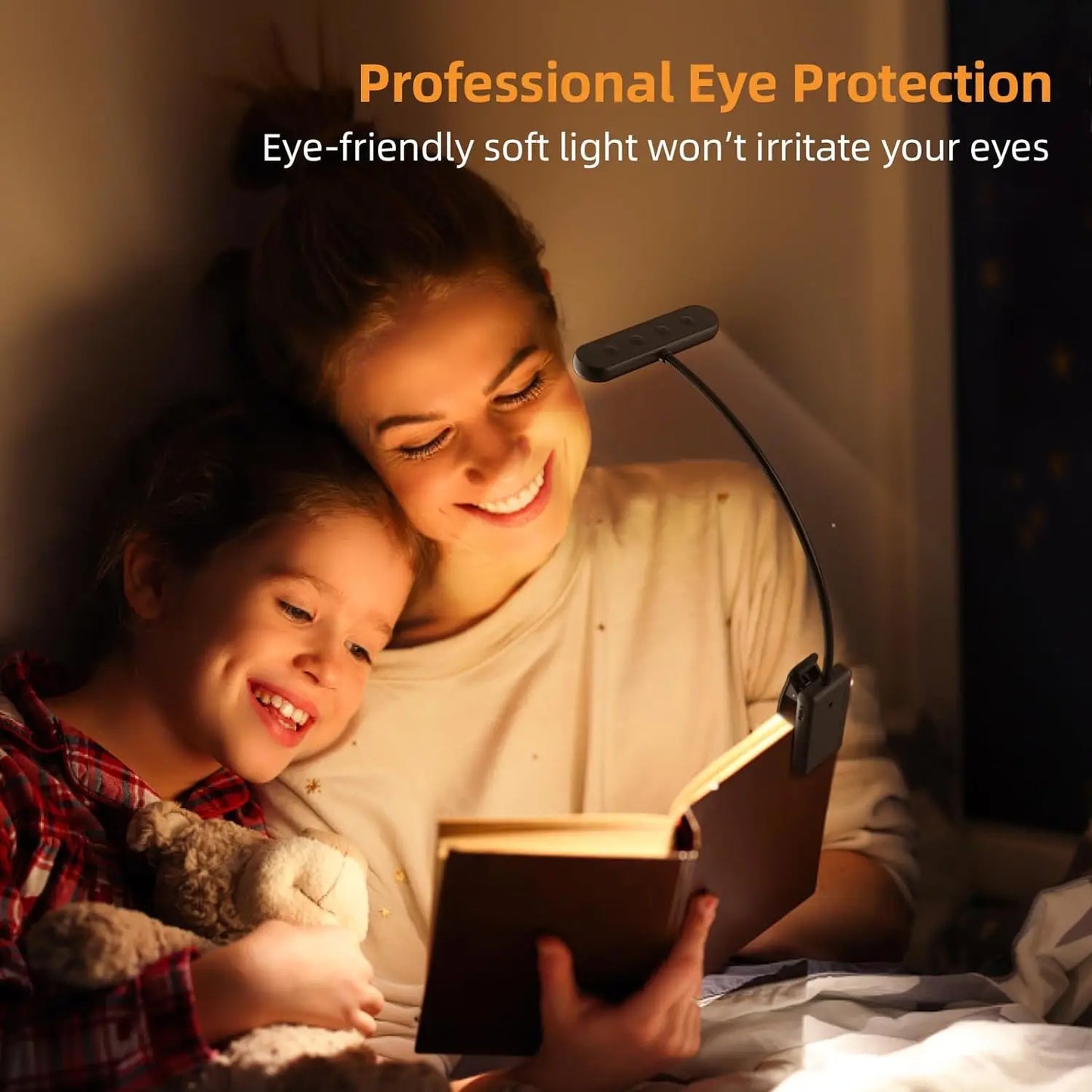 LED Book Light Reading Light Eye Caring Clip-on USB Rechargeable