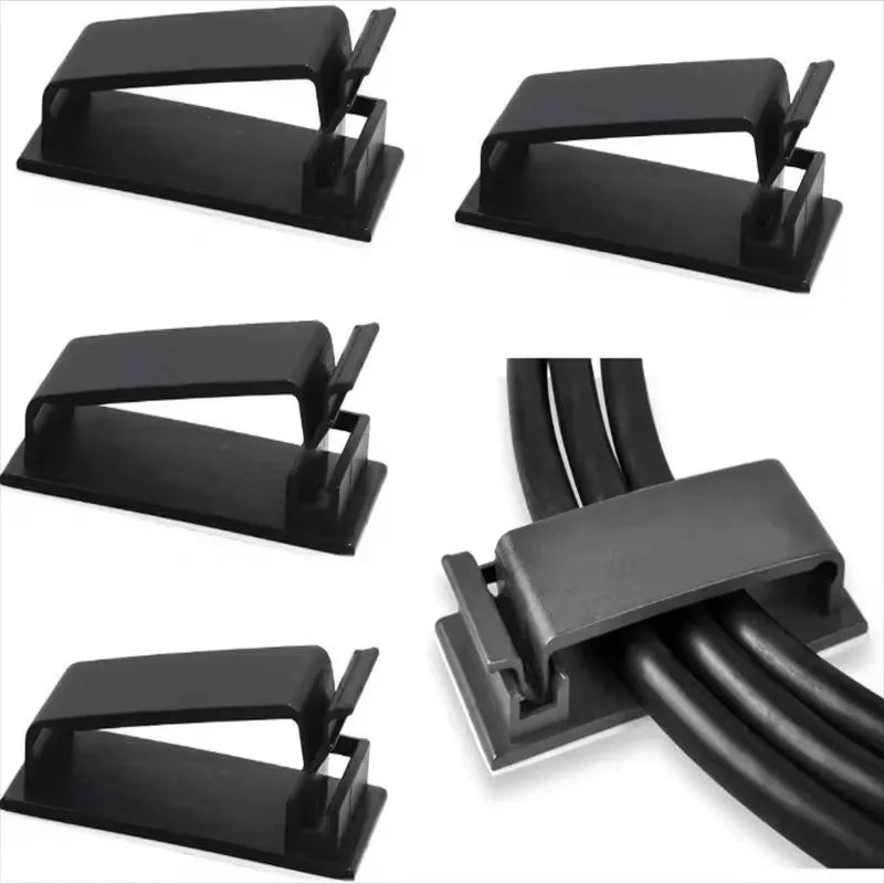 Self Adhesive Cable Clips Cord Management Wire Holder Organizer Clamp Desk Tidy Cable Manager in Car Home Office Clips