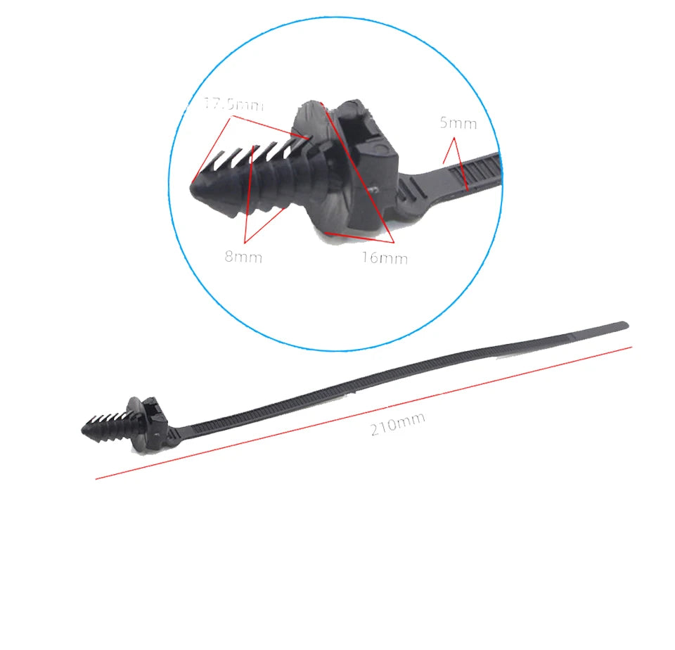 10pcs Wire Harness Fastener Clamp Clips Cable Ties Management Organizers For Car Corrugated Pipe Car-styling