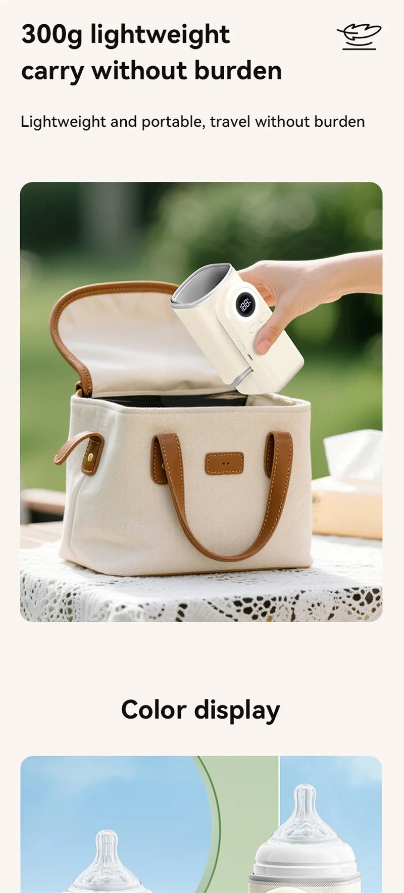 Bottle Warmer 4 in 1 Fast Heating Baby Milk Warmer with Accurate Temperature Display USB Charging Portable Wireless Milk Warming