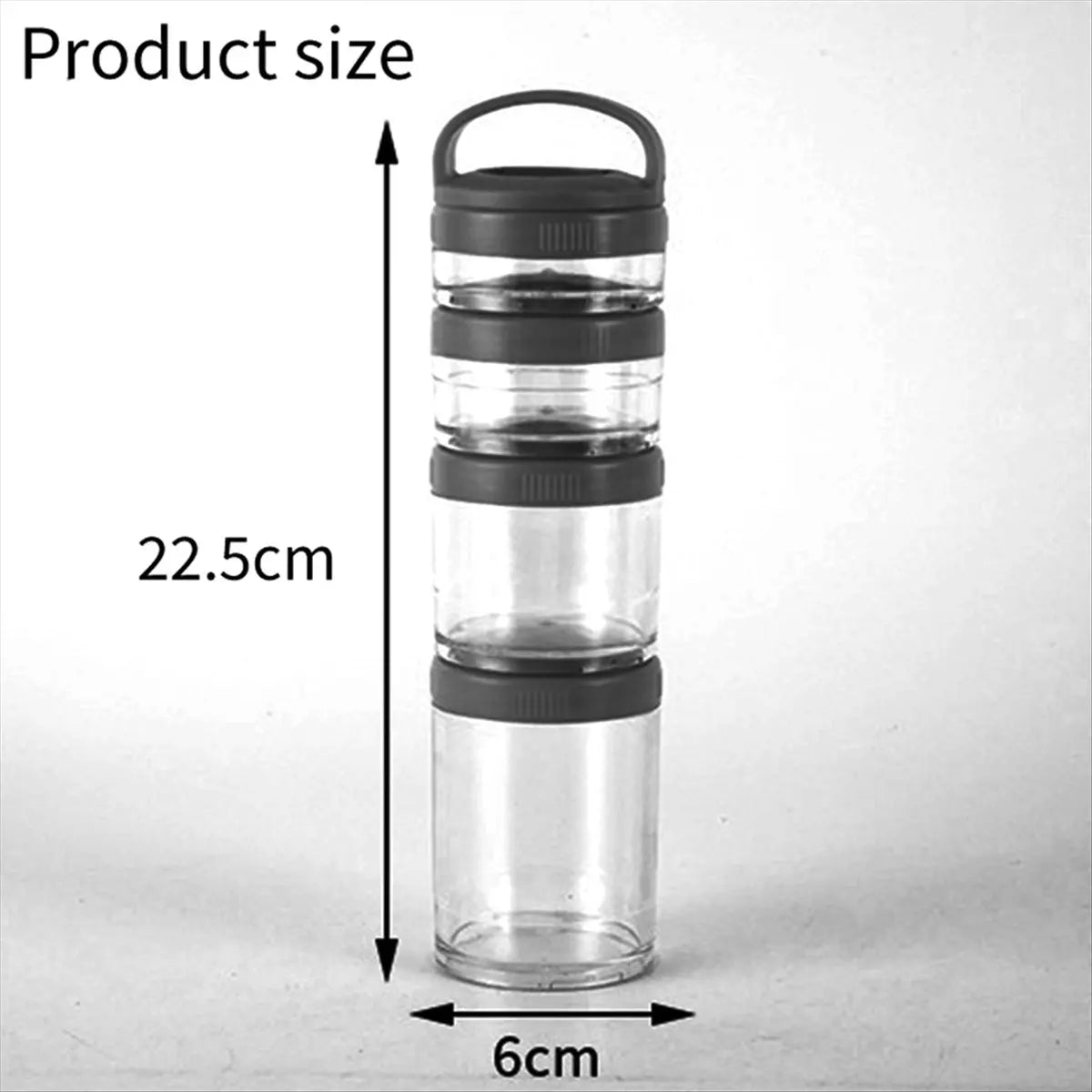REST Stackable Snack Containers for Kids and Adult, 4 Stackable Snack Cups for School and Travel Transparent Black