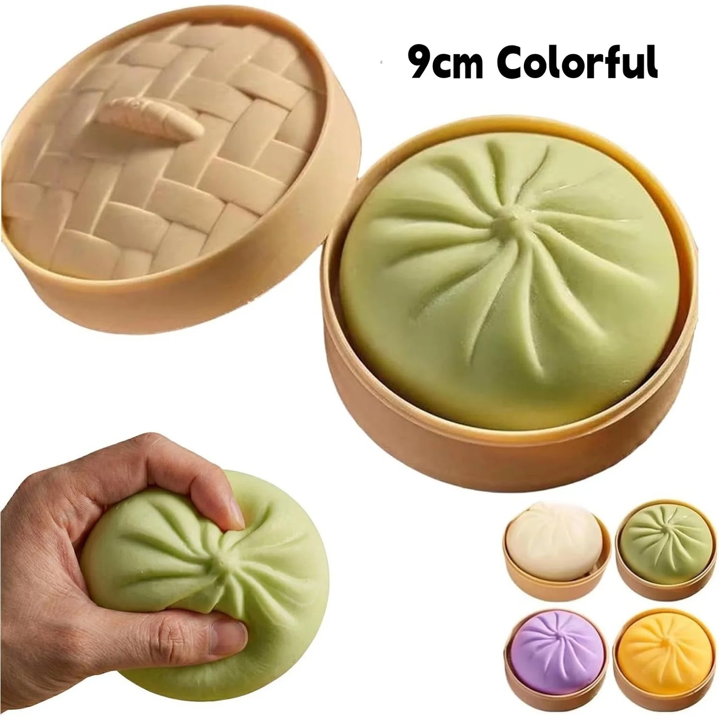 Giant Dumpling Squishy, Jumbo Dumpling Squishy Toy with Steamer, Anxiety Relief Squeeze Toy for Decompression and Sensory Play