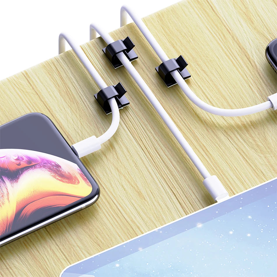50pcs Self Adhesive Outdoor Cable Clips Light Clip Decoration Cord Management  Clamps Cable For Fairy Light Car, Office And Home