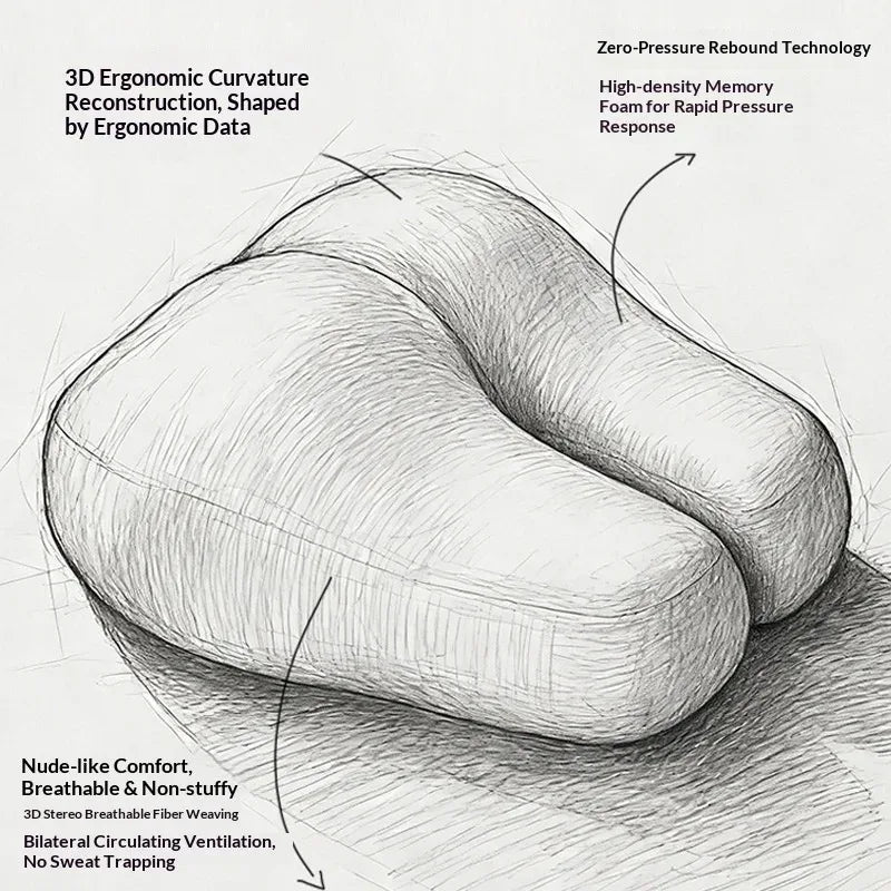 Hip-shaped Pillow for Stomach Sleeping,