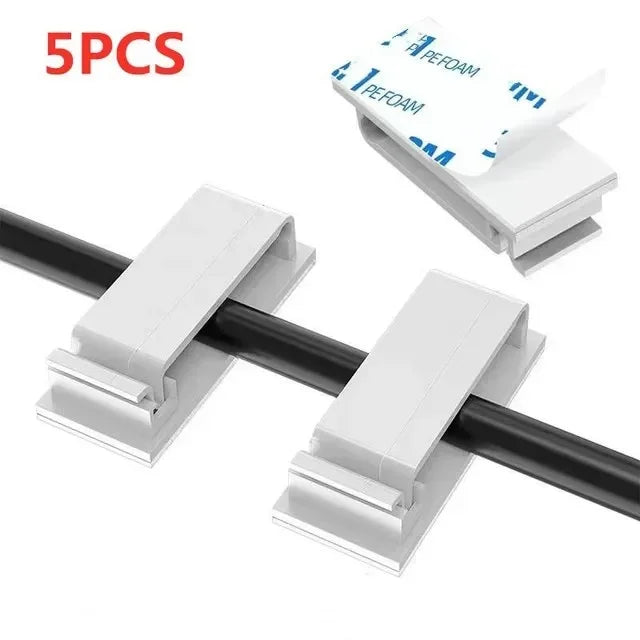 Self Adhesive Cable Clips Cord Management Wire Holder Organizer Clamp Desk Tidy Cable Manager in Car Home Office Clips