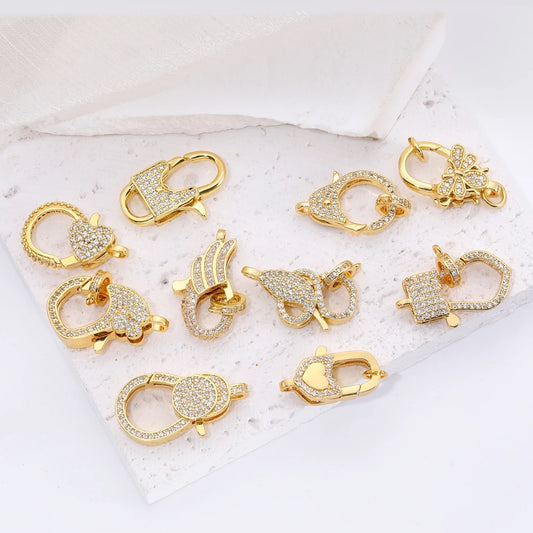 Juya 18K Real Gold Plated Lock Clasps Supplies