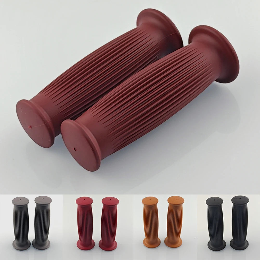 Universal 7/8" 22mm 24mm Retro Motorcycle Hand Grips Non-slip Rubber Handlebar Grips for Moto Scooter Motocross Motorbike Grips