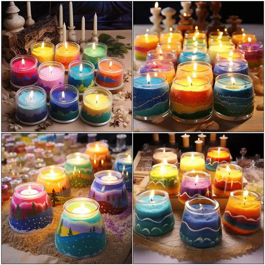 Combustible Sand Handmade Candle Wax DIY Material Kit Pigment Wax Wick Tool Sand Wax Set DIY Making Supplies For Home Decoration