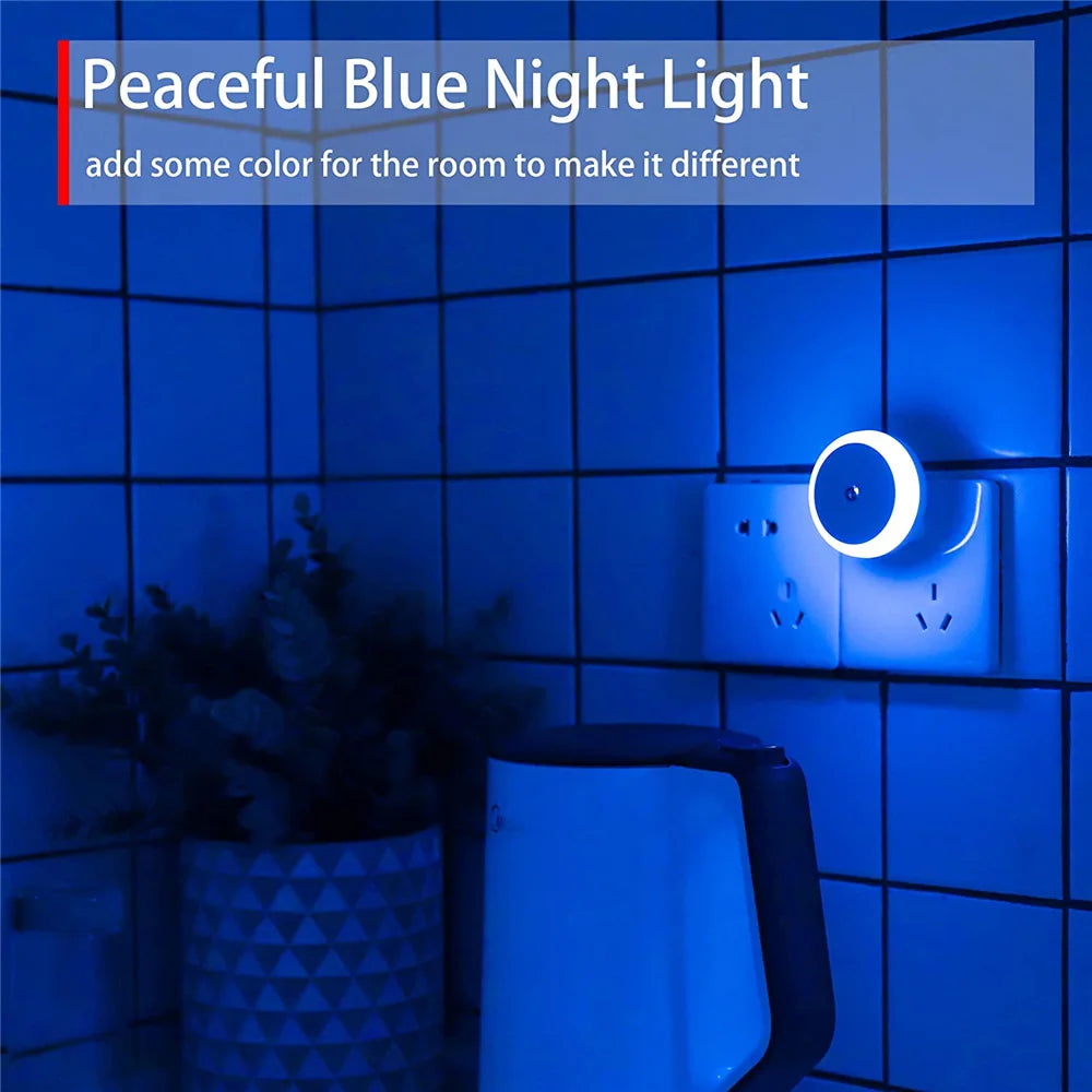 LED Night Light Smart Night Sensor Round Plug in Wall Night