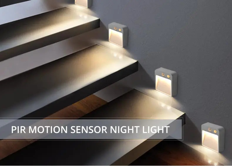 AA Battery Powered Wall Lamp, PIR Motion Sensor, Auto On, Off, Cabinet, Stairs Lighting