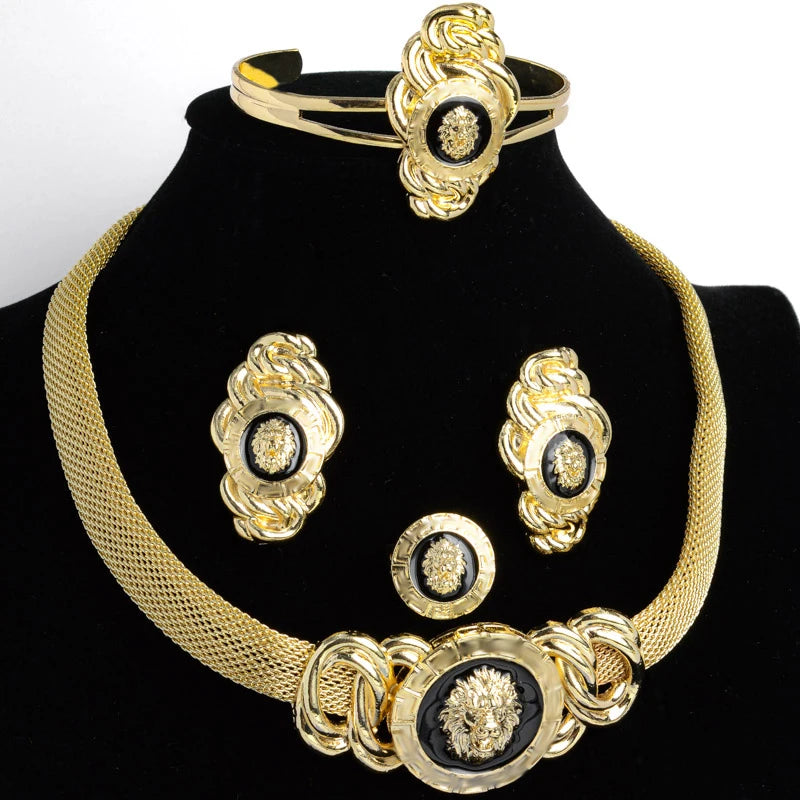 Luxury Dubai Jewelry Set for Women 18K gold