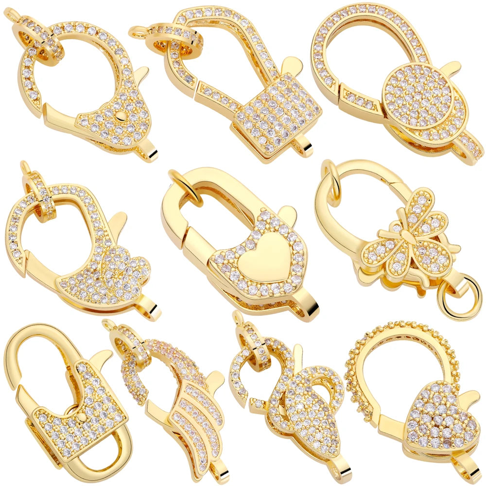 Juya 18K Real Gold Plated Lock Clasps Supplies
