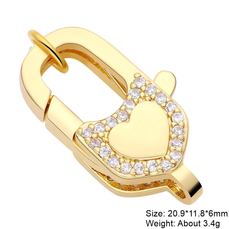 Juya 18K Real Gold Plated Lock Clasps Supplies