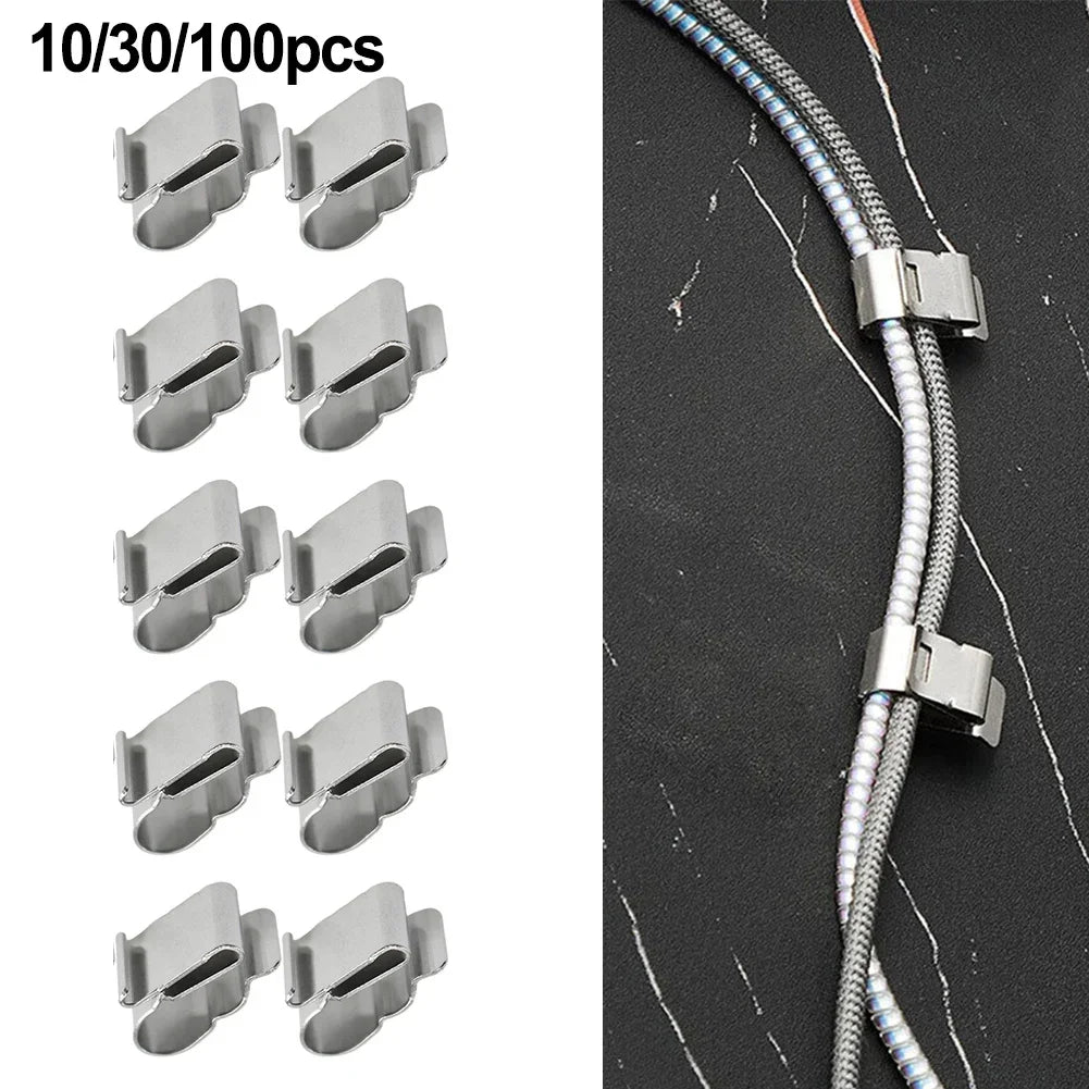 10/30/100Pcs Wire Clips Cable Trailer Photovoltaic Solar Panel Wire Clamps Clip Organizer Stainless Steel Management Harness Rop