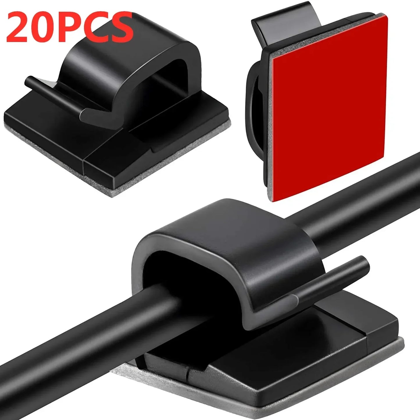 Self Adhesive Cable Clips Cord Management Wire Holder Organizer Clamp Desk Tidy Cable Manager in Car Home Office Clips