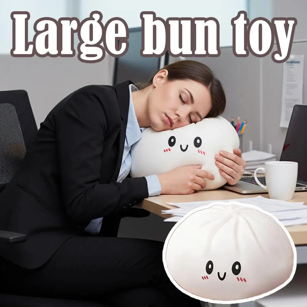 Large Dumpling Squishy Plush Toy Soft PET Stuffed Hug Pillow Adorable Steamer Design Home Decoration Stress Relief Toy for Kids