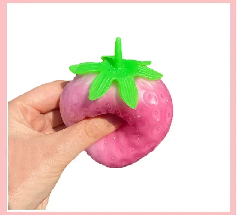 Color Changing Squishy Strawberry  Stress Relief Fidget Toy for Kids    Sensory Play