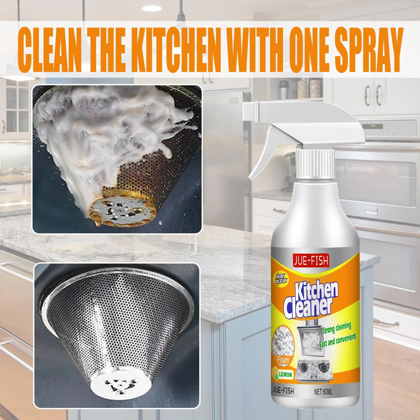 Oil Cleaner Bubble Spray Remover Grease Foam Multipurpose Dirt Oil Cleaning Kitchen Grills Foam Washing Kitchenware Degreaser