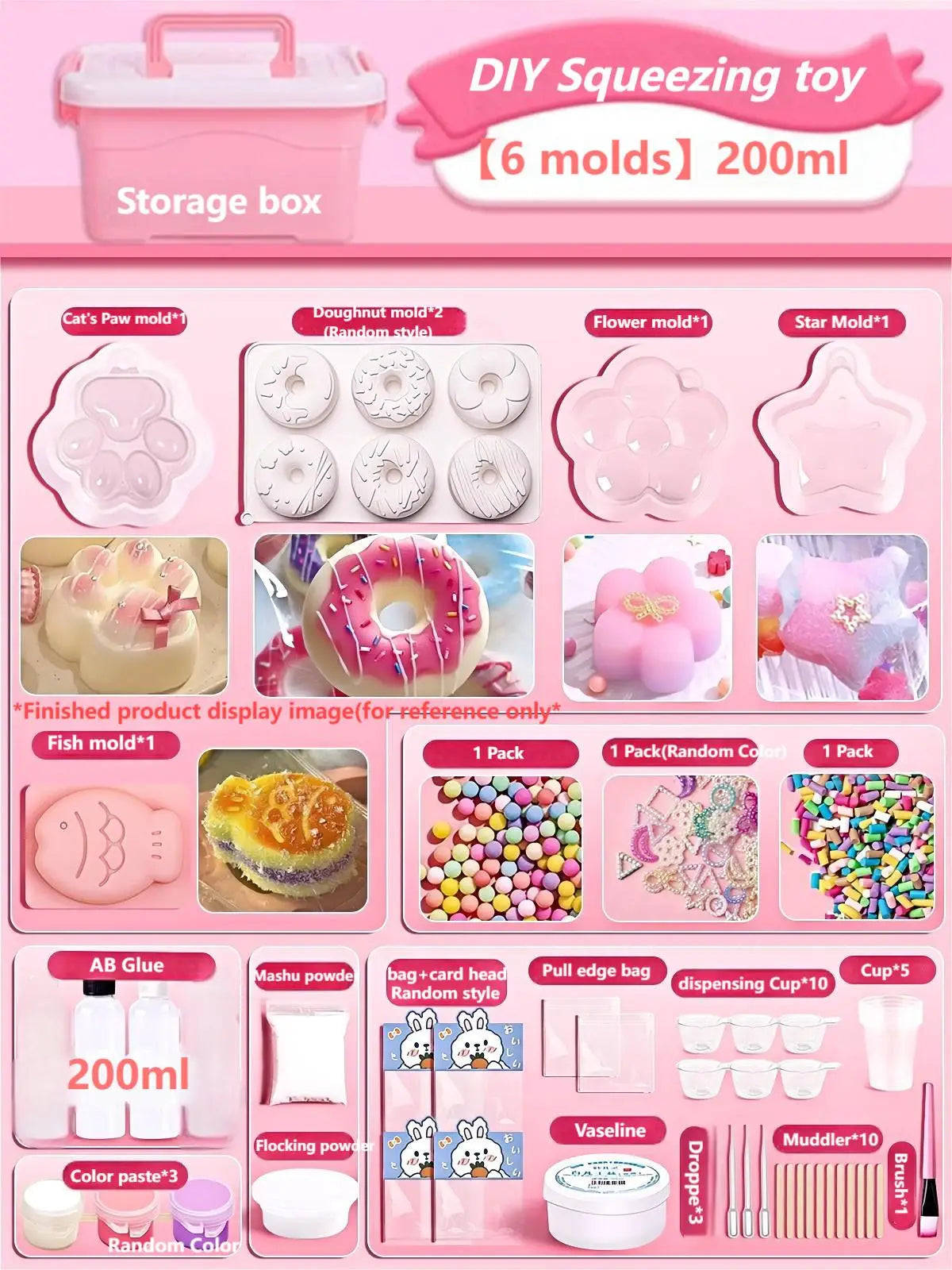 DIY Taba Squishy Kit Silicone Squishy Maker Fufu Squishies Making Kits Silicone Rubber DIY Stress Relief Toys Decompression Gift