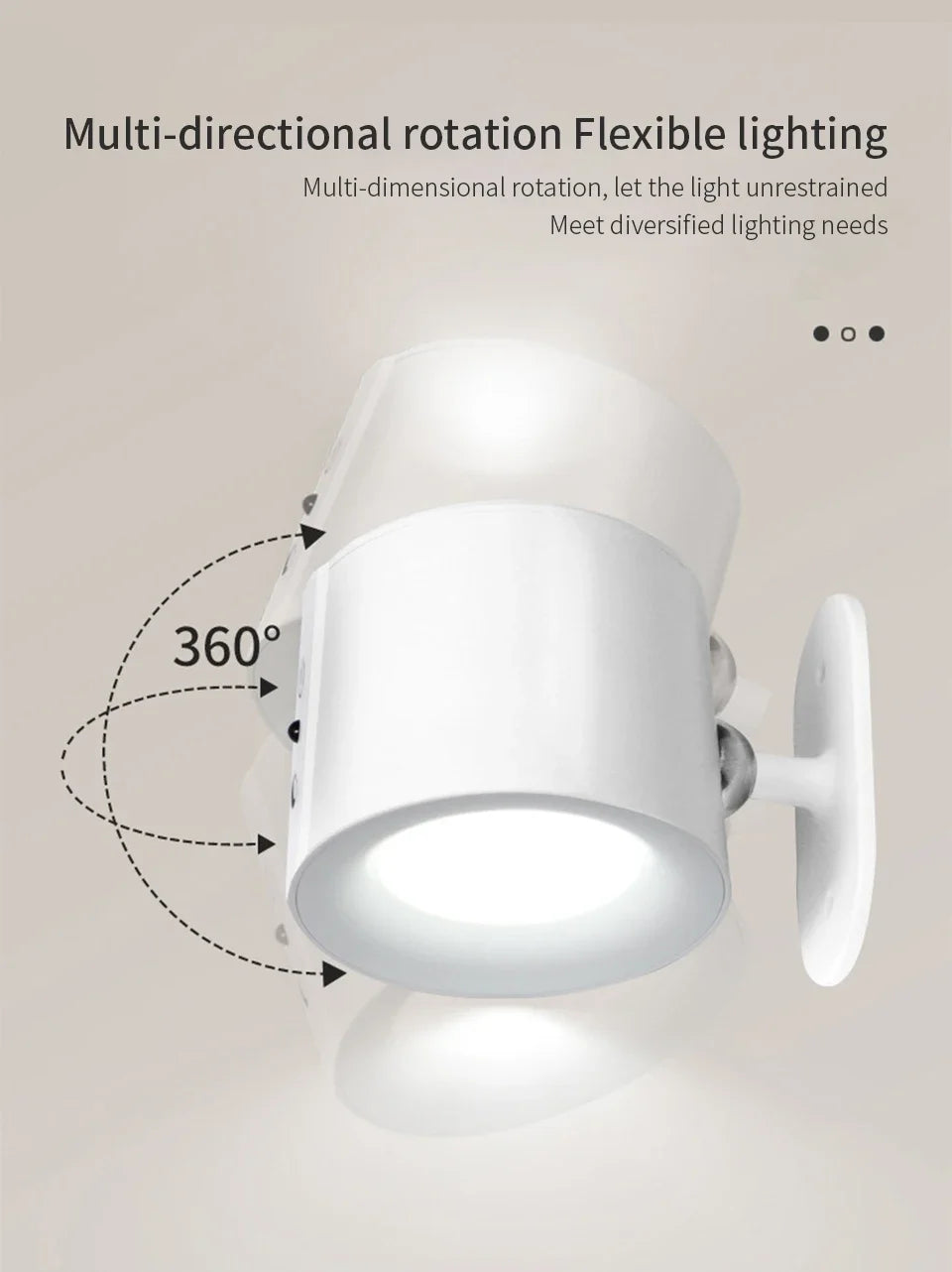 LED Wall Sconces Light Touch Control  Wall Lamp 360 Rotatable